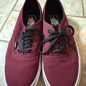 Vans Red and Black Sneakers Classic Canvas Style